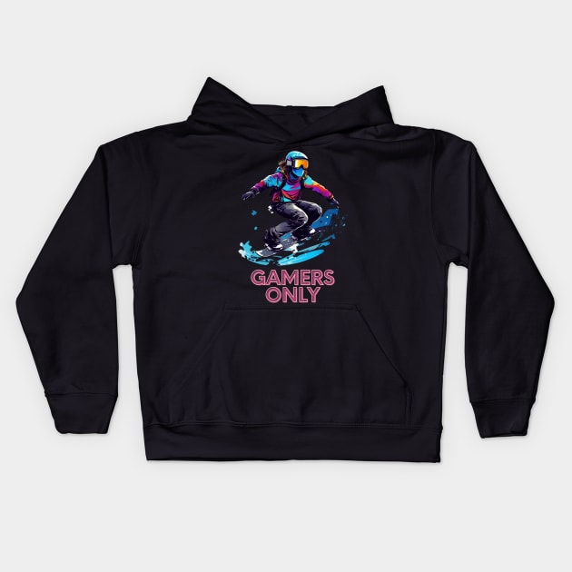 Gamers Only Snowboard Kids Hoodie by MaystarUniverse